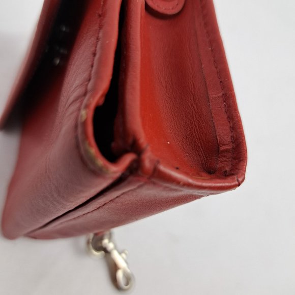 Vintage Fossil Mini Compact Wallet Red Leather - Picture 13 of 16